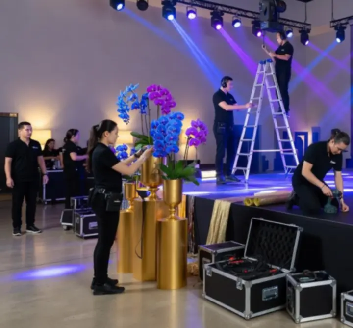 City Show Place stáb munka közben egy élő szórakoztató rendezvényen
